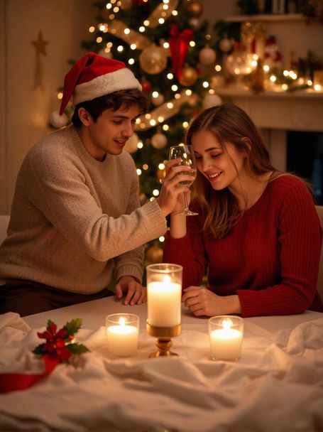 Noël en amoureux, couple heureux pour les fêtes