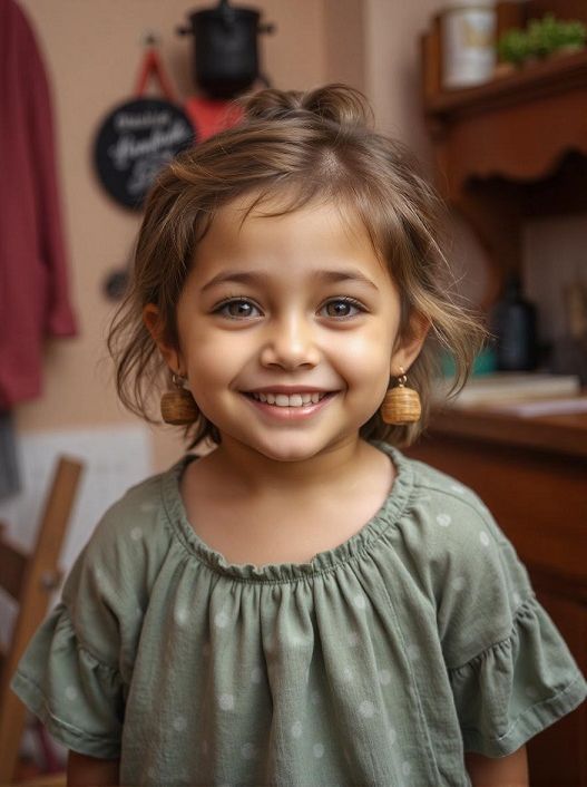 Filles heureuse avec son bijou en bois Koala Shop