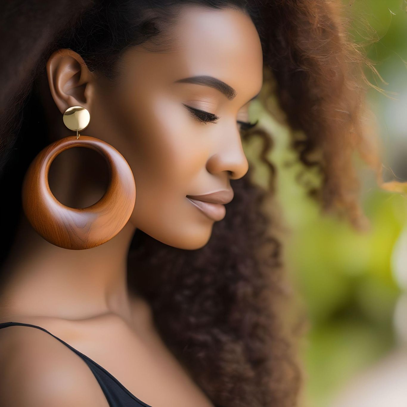 Femme portant des créoles Koala Shop bijoux
