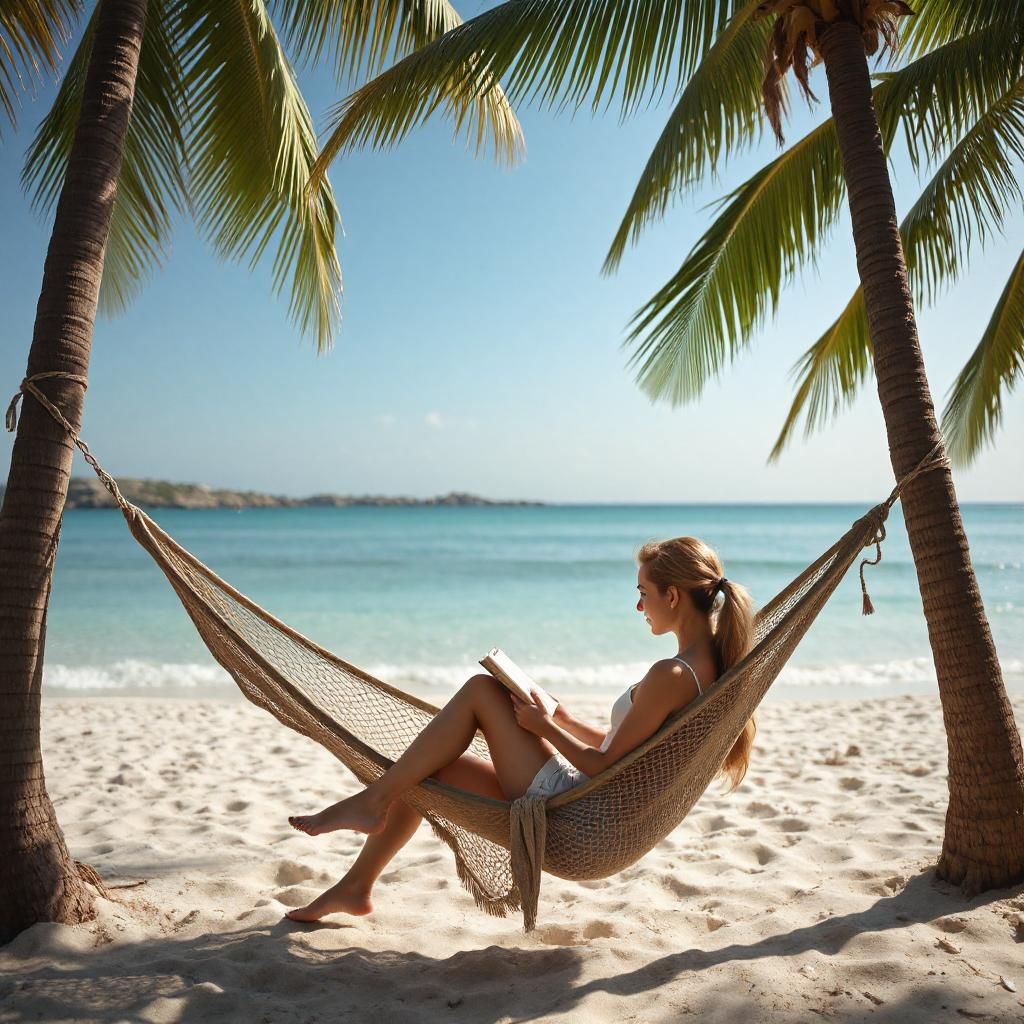 Femme lisant son roman au bord de la plage, marque-pages Koala-shop bijoux