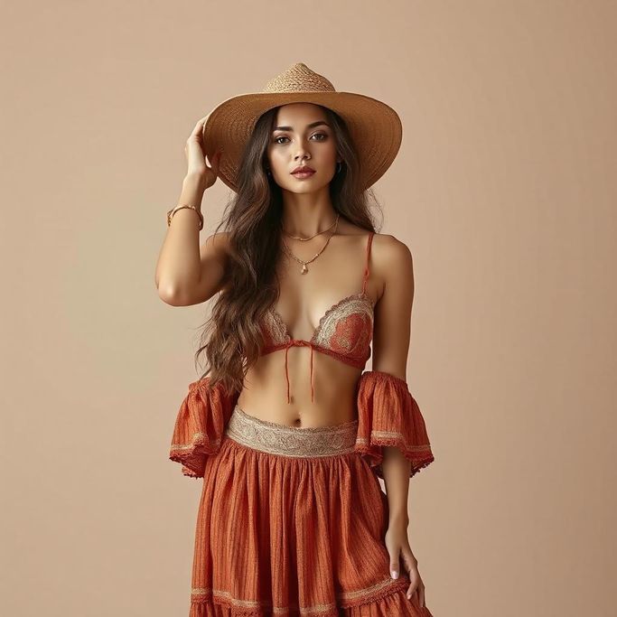 Femme au look bohème par Koala Shop Bijoux Bois