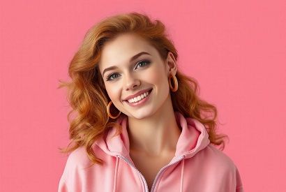 Femme rousse avec boucles d'oreilles créoles Koala Shop Bijoux