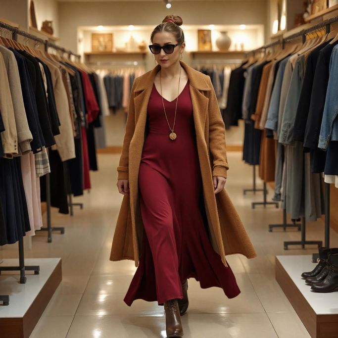 Robe longue look hollywoodien avec bijoux en bois Koala Shop