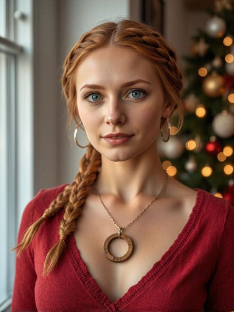 Coiffure de Noël tresse collées, Koala Shop Bijoux bois